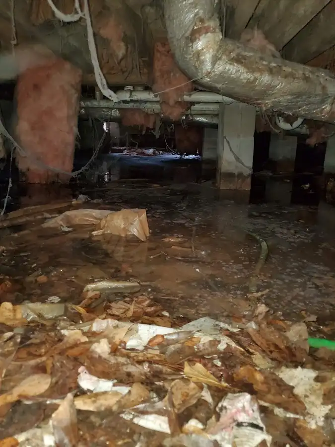 Crawl space flood assessment for Commercial Water Damage Restoration in Blanchard